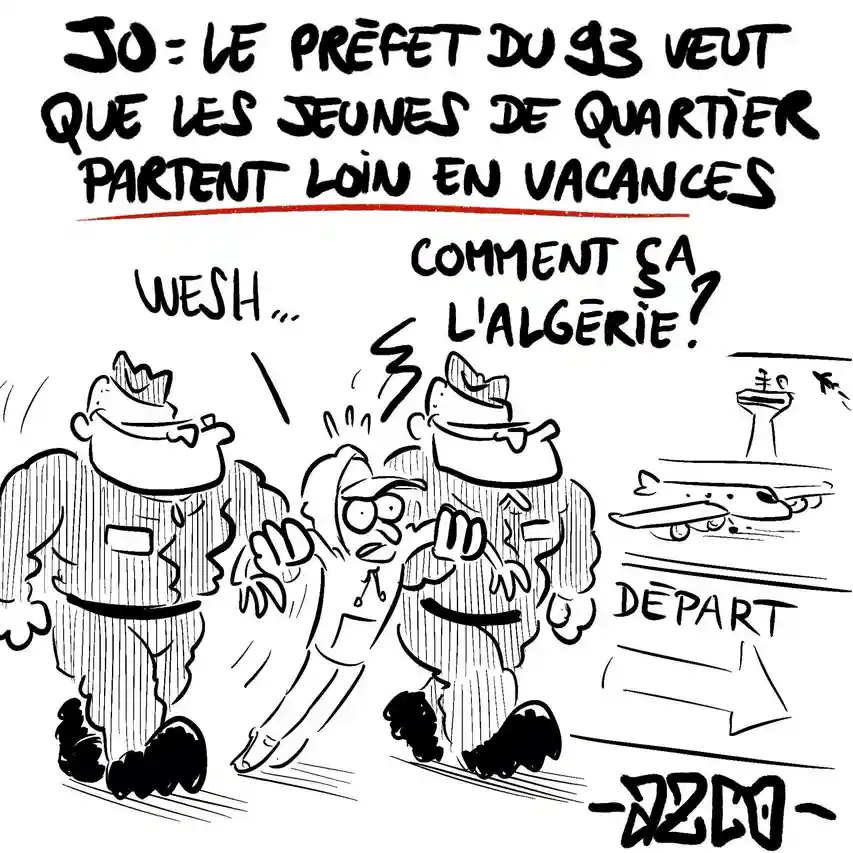 2 policier qui expulse un algérien en charter