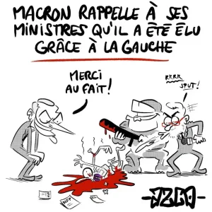 Macron qui remercie un opposant réprimé