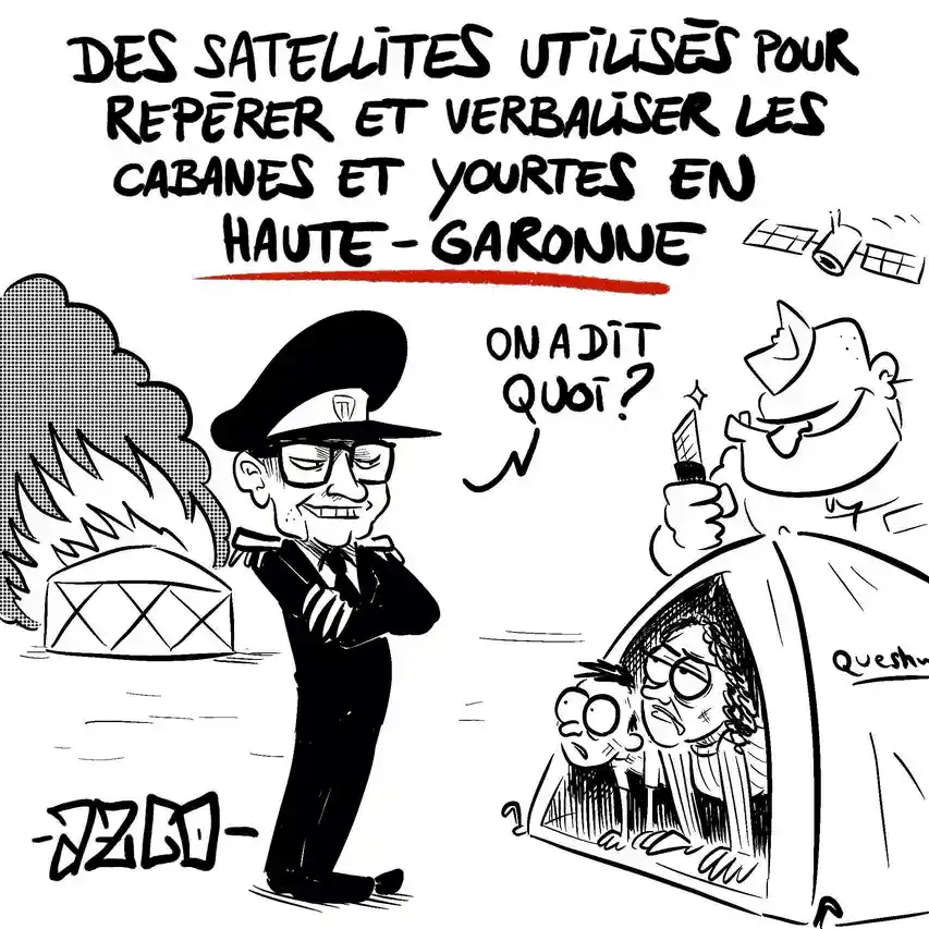 Des policiers qui contrôlent des tentes de sdf