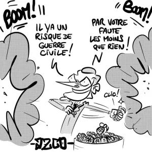 Macron qui lance des grenades