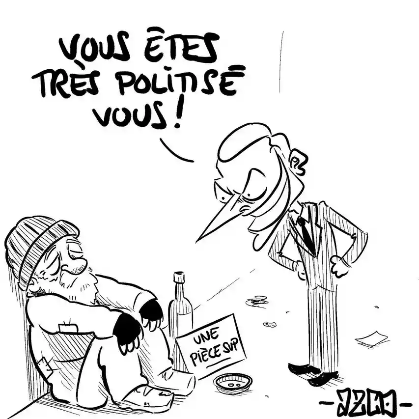 Macron et un SDF