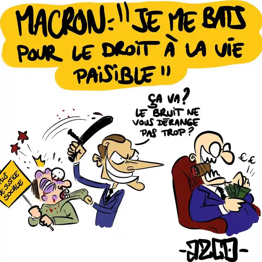 Macron qui protège un riche