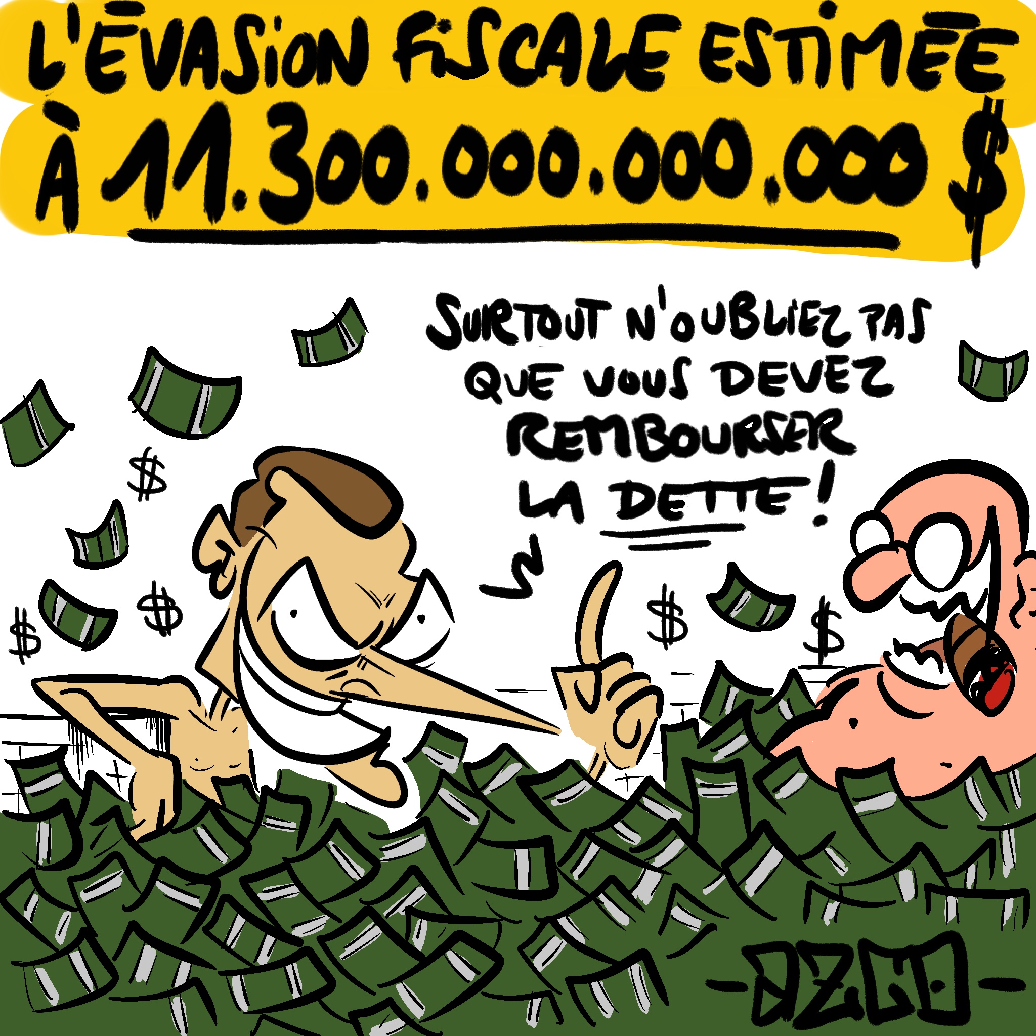Macron se baigne dans des billets