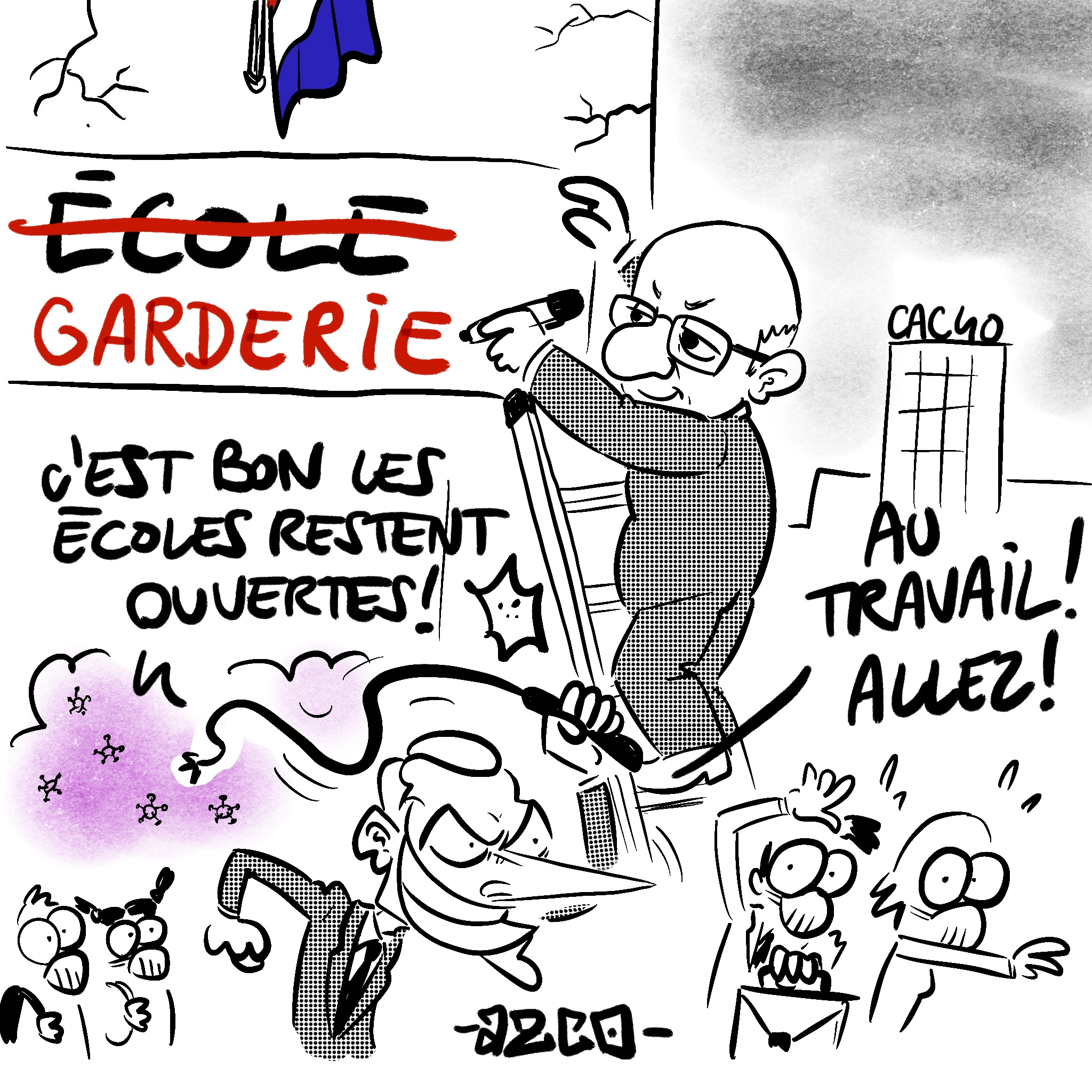 Macron force les parents à travailler pendant le covid