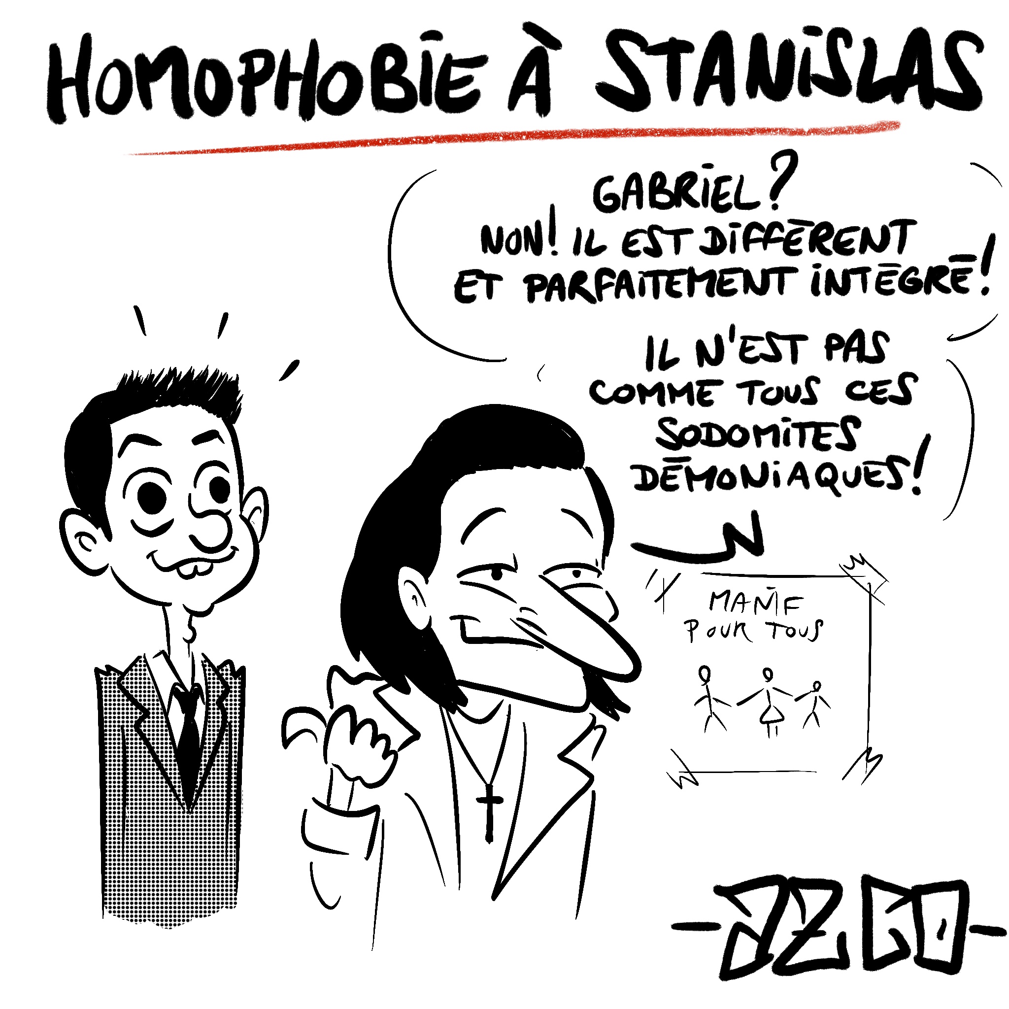 Des politiciens devant une ecole privé catho intégriste