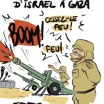 Tsahal qui tire des obus sur Gaza
