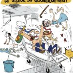 macron et un patron font la fête dans un hopital