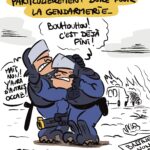 Deux CRS qui pleurent parce que la répression est finie