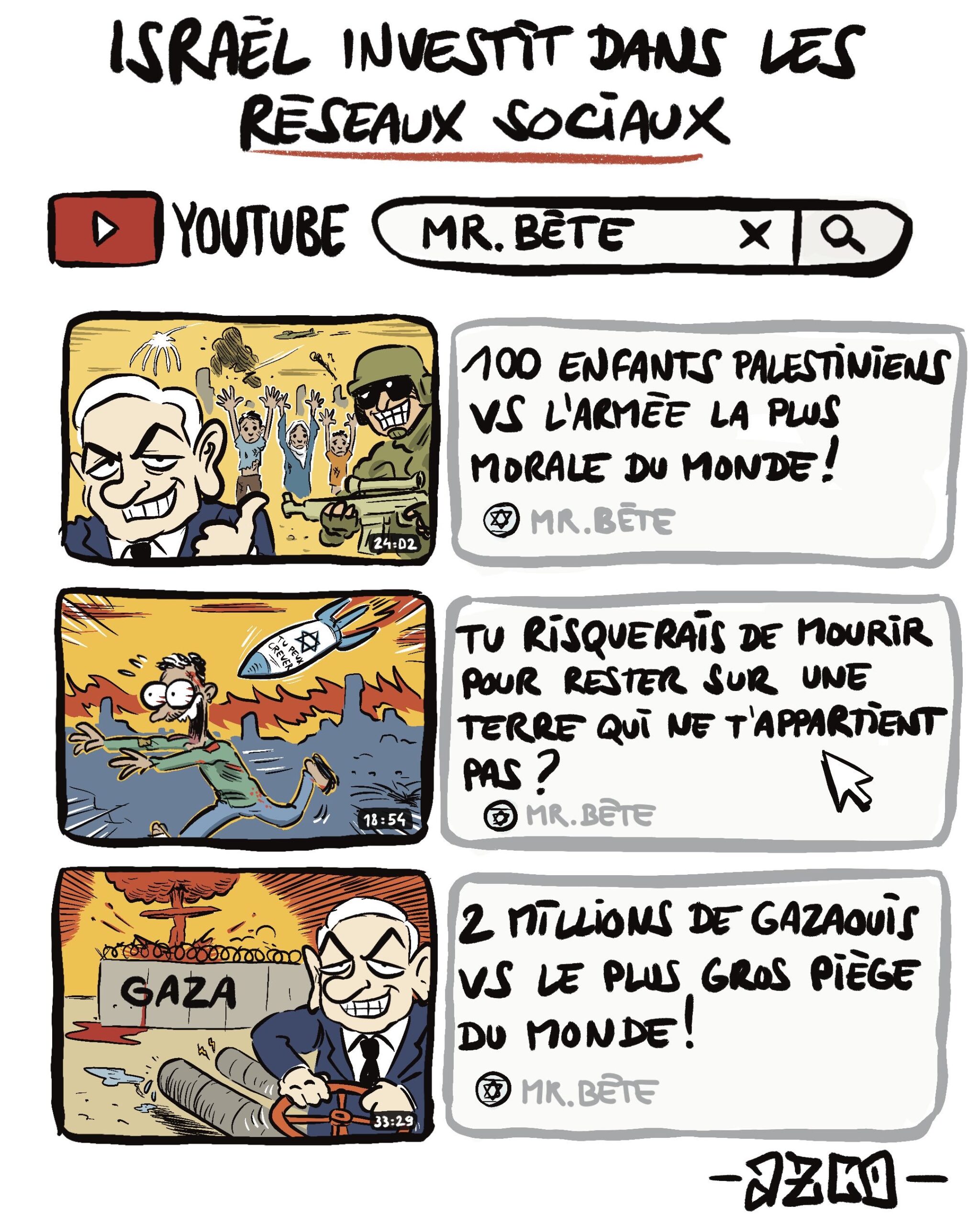 parodie de MrBeast de Youtube avec Israel