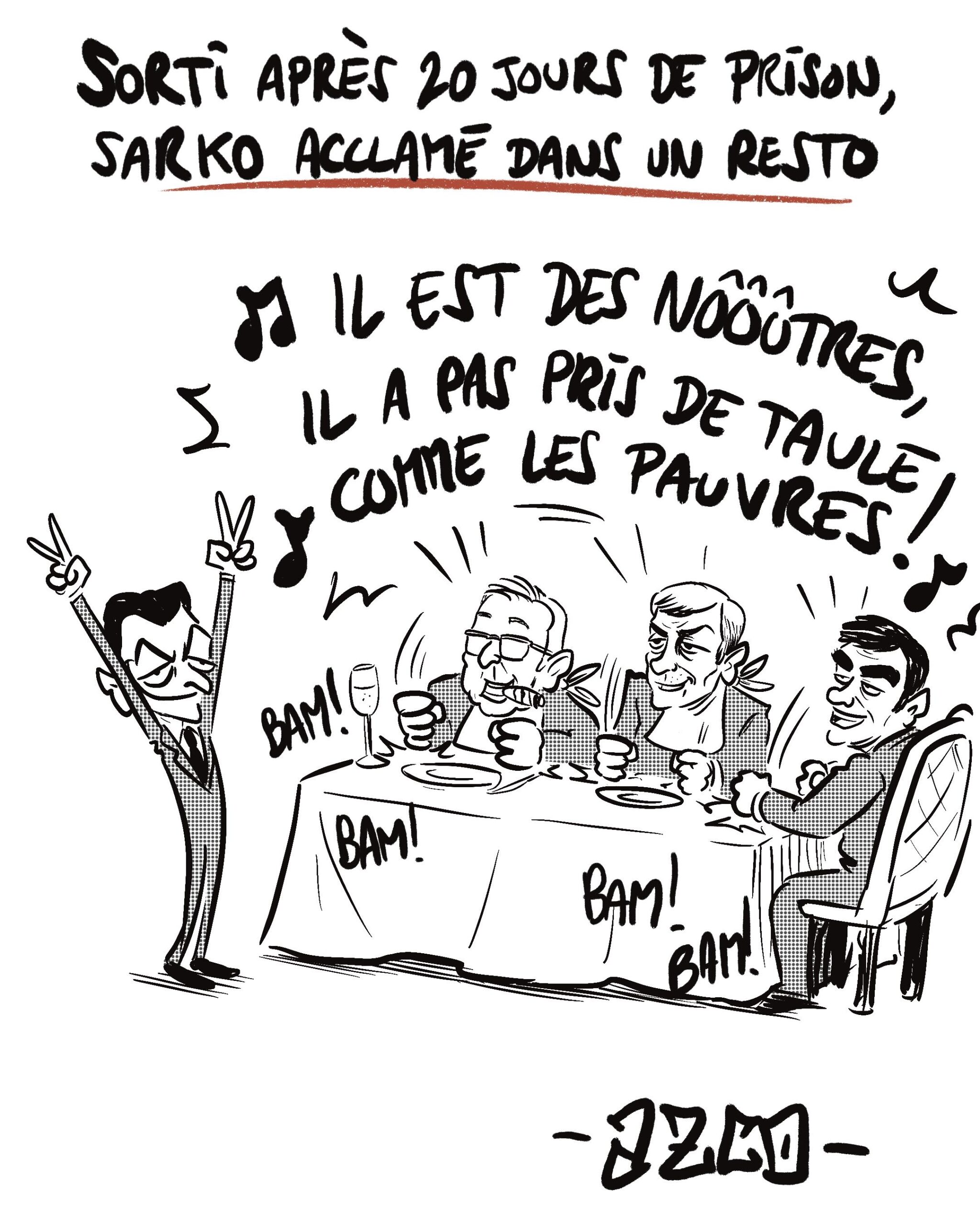 Des politiciens condamnés qui chantent une chanson paillarde pour Sarkozy