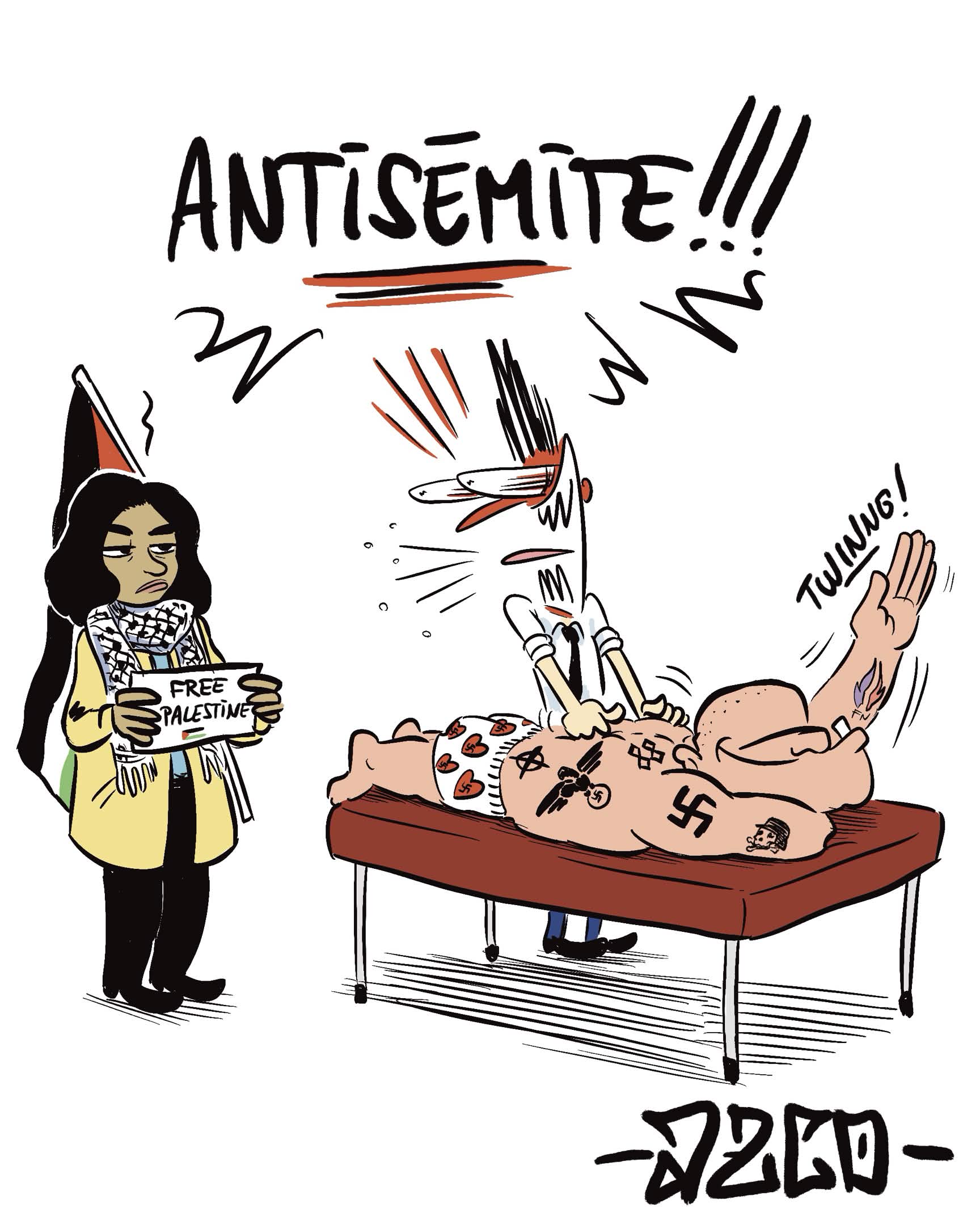 Rima Hassan accusée d'antisémitisme alors qu'un politicien fait un massage à un facho