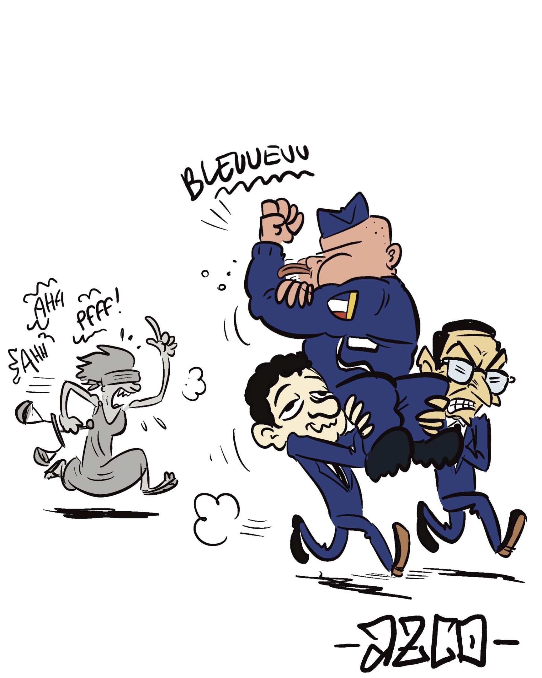 Darmanin et Retailleau portent un policier et fuient la justice