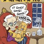 bernard arnault qui caresse le pen en chat alors que macron en chien est dehors sous la pluie