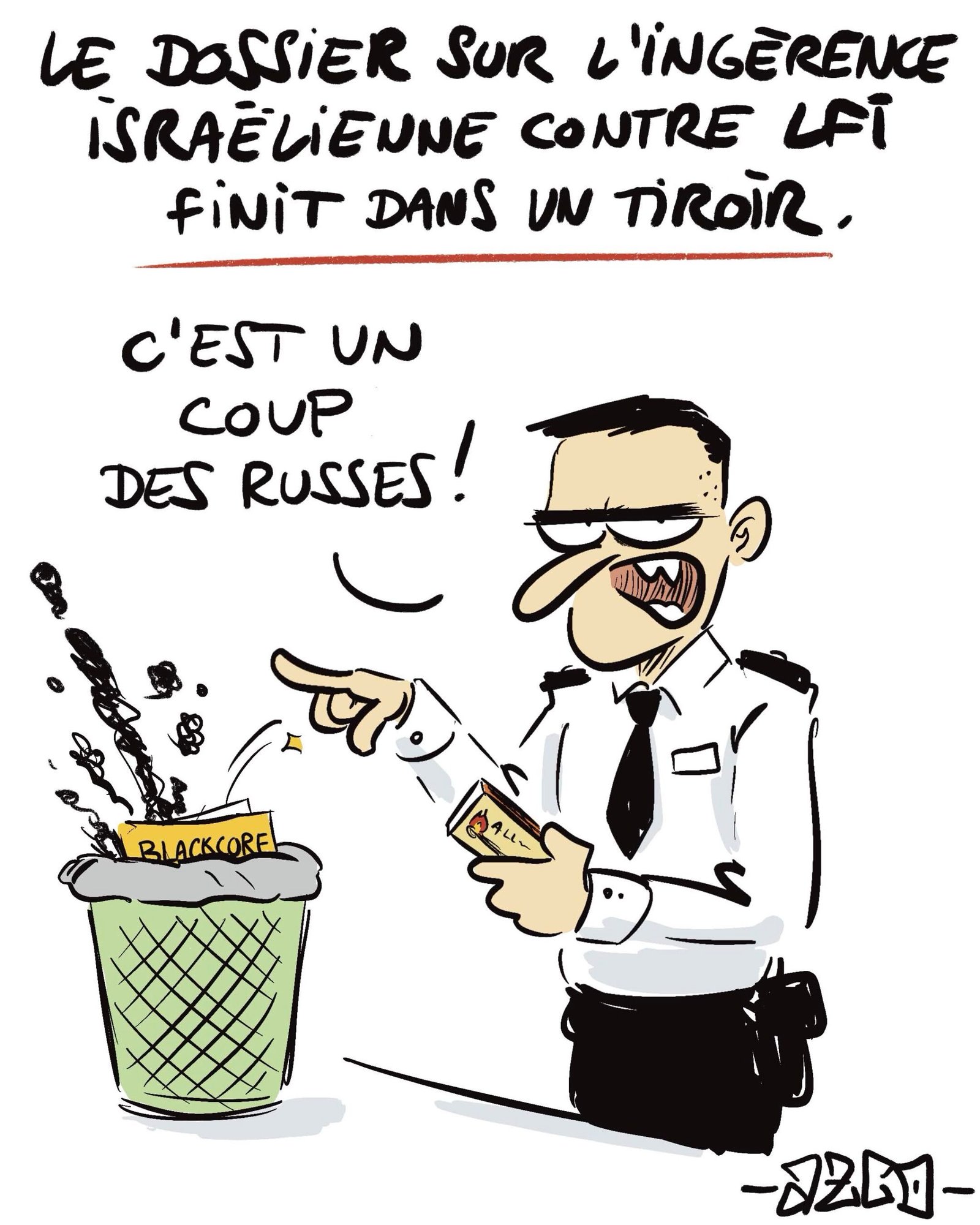 Un policier qui brule un dossier
