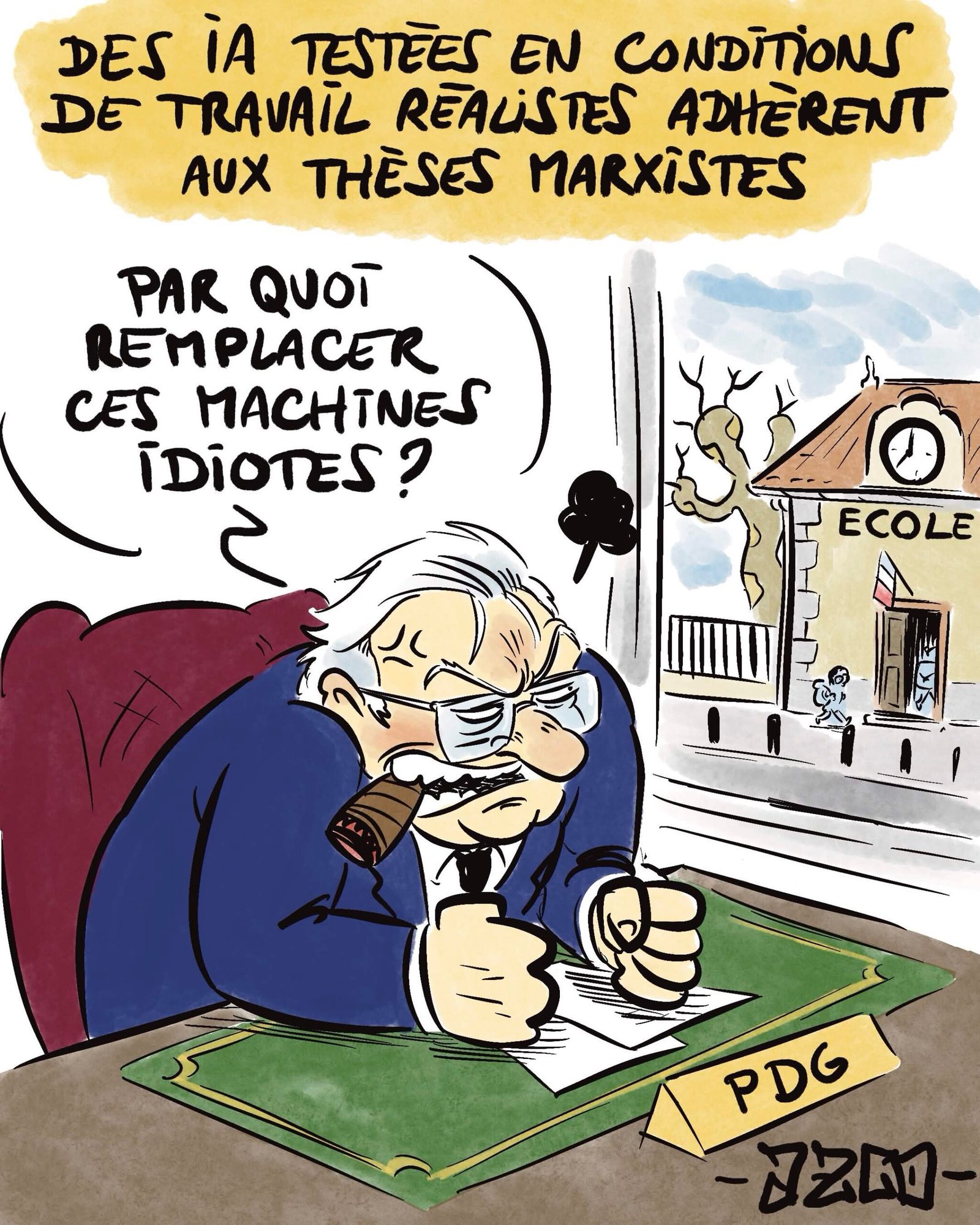 un patron râle sur des ia