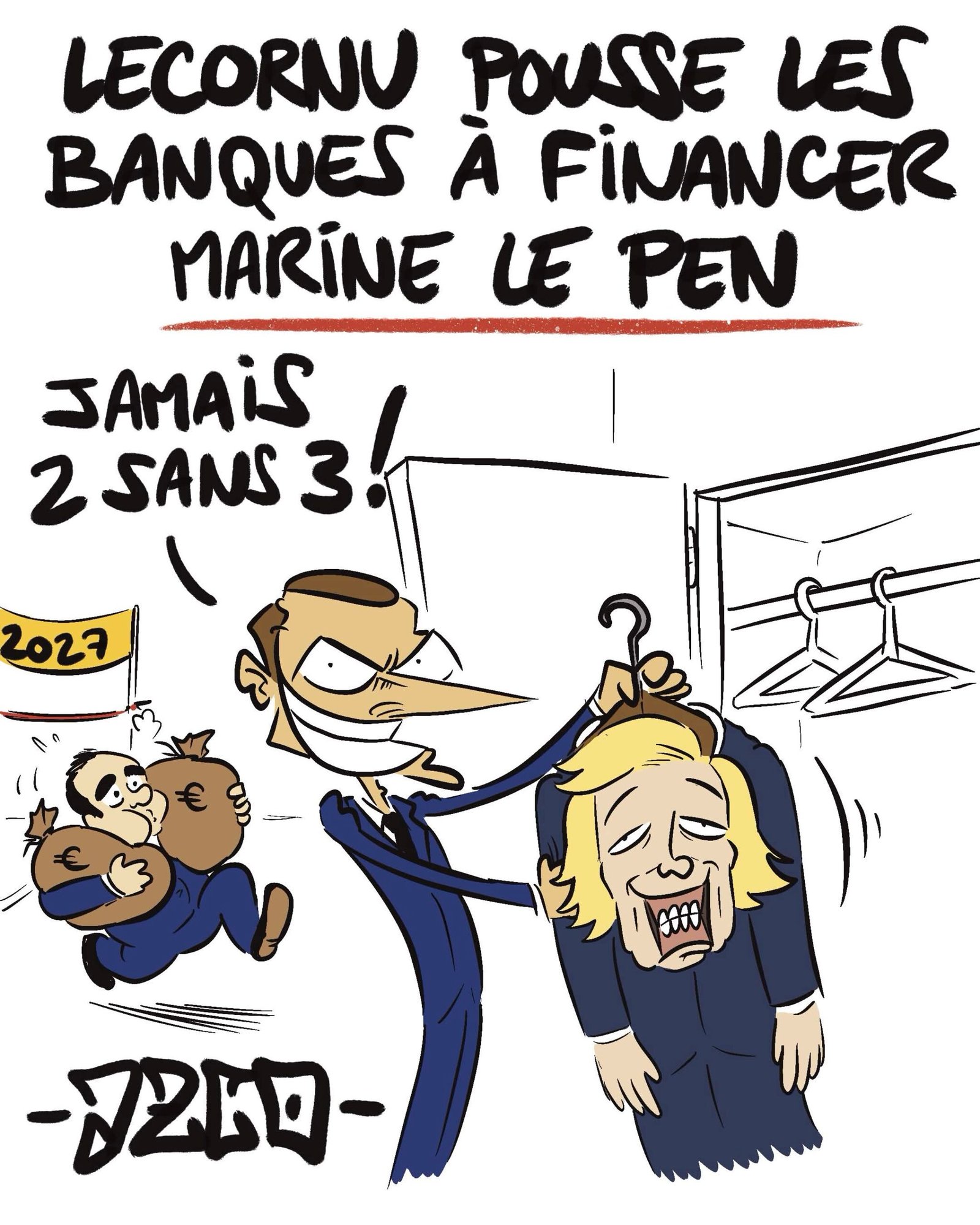 Macron qui ressort du placard Marine le Pen