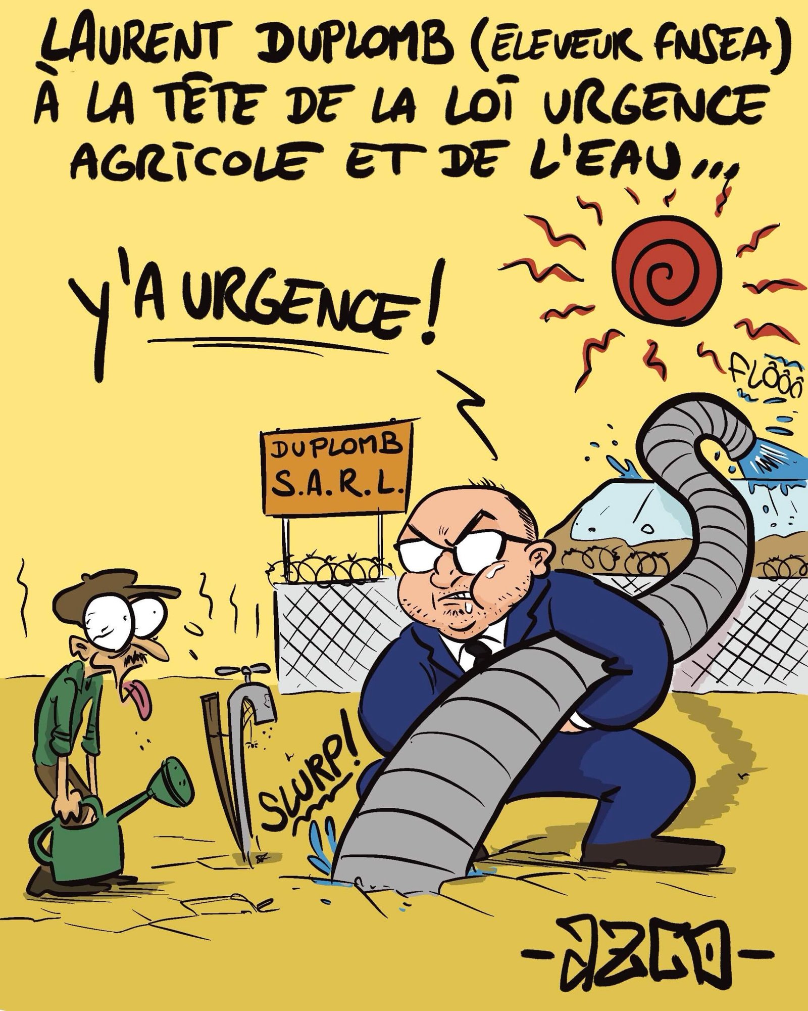 Laurent Duplomb qui pompe les nappes phréatiques à son profit